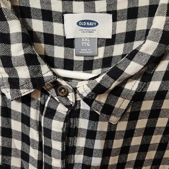 Old Navy Women's Plaid Black & White Checkered Tunic Size XXL Plus Size - Picture 4 of 4